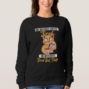 Sudadera Gato Gatito Cansado Sin Café Cafeína Bebedor De Ca