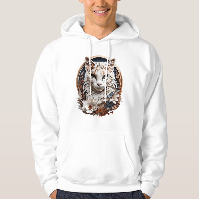Sudadera gato, gatito con flor (Anverso)