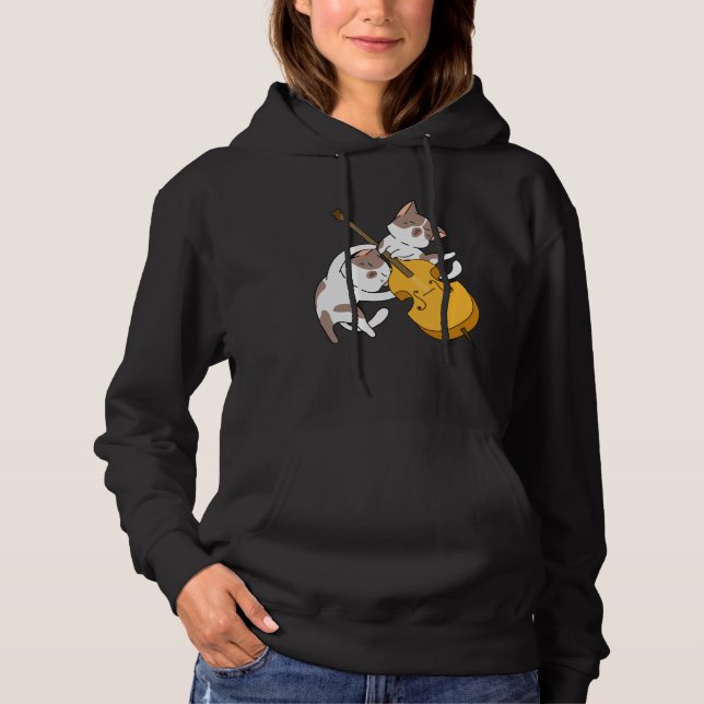 Sudadera Gato Gatito Tocando Cello Gato  Violonchelista (Anverso)