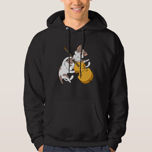 Sudadera Gato Gatito Tocando Cello Gato  Violonchelista (Anverso)