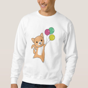 Sudadera Gato Gato Gatito Globos Dulces Animales Naranja Ro