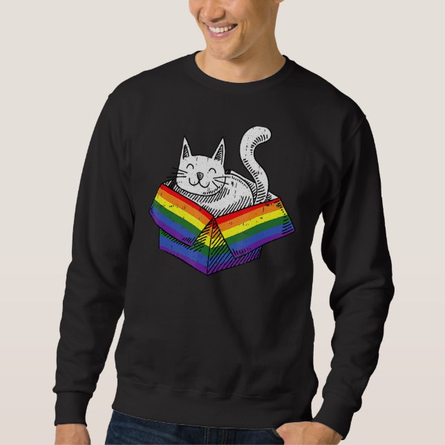 Sudadera Gato gay Orgullo Arcoiris Cute Kitten Gatito Orgul (Anverso)