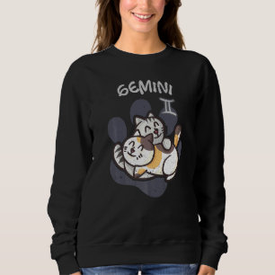Sudadera Gato Gemini Zodiac Rótulo Astrología Gatitos Gatos