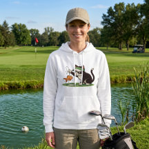 Gato Golfista Divertido Pescando en Obstáculo de A