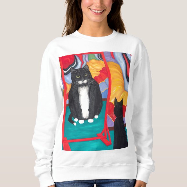 Sudadera Gato Gordo Casa de Diversión Esmoquin (Anverso)