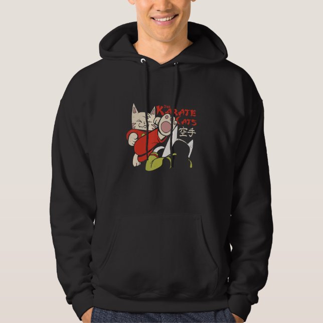 Sudadera Gato gracioso de Karate luchando contra el luchado (Anverso)