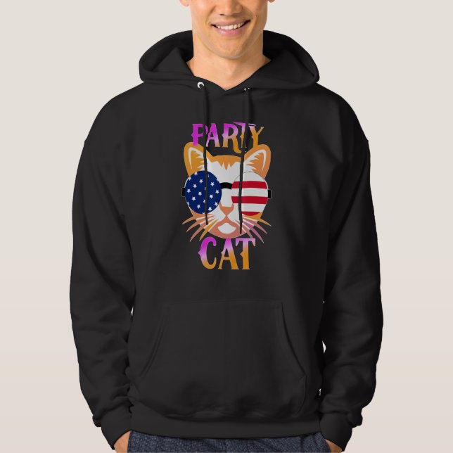 Sudadera Gato gracioso fiesta (Anverso)