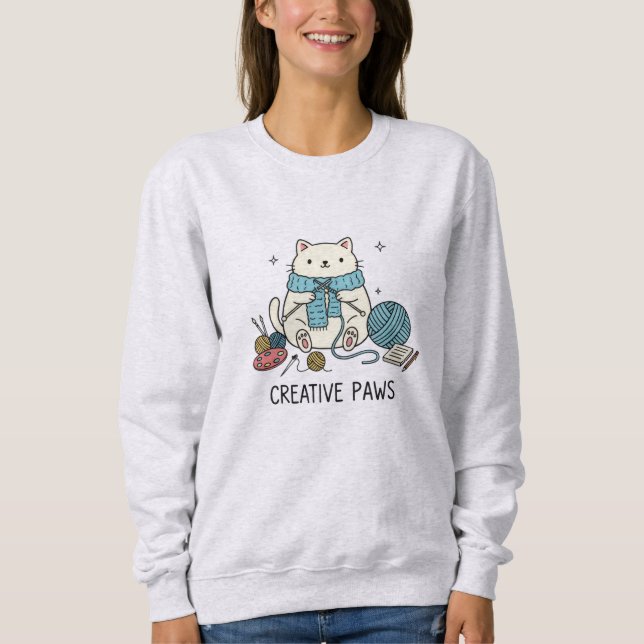 Sudadera Gato gracioso sacudidores mínimos dibujar estilo a (Anverso)