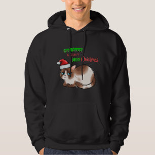 Sudadera Gato gracioso se tiene un Navidad gruñón