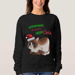 Sudadera Gato gracioso se tiene un Navidad gruñón