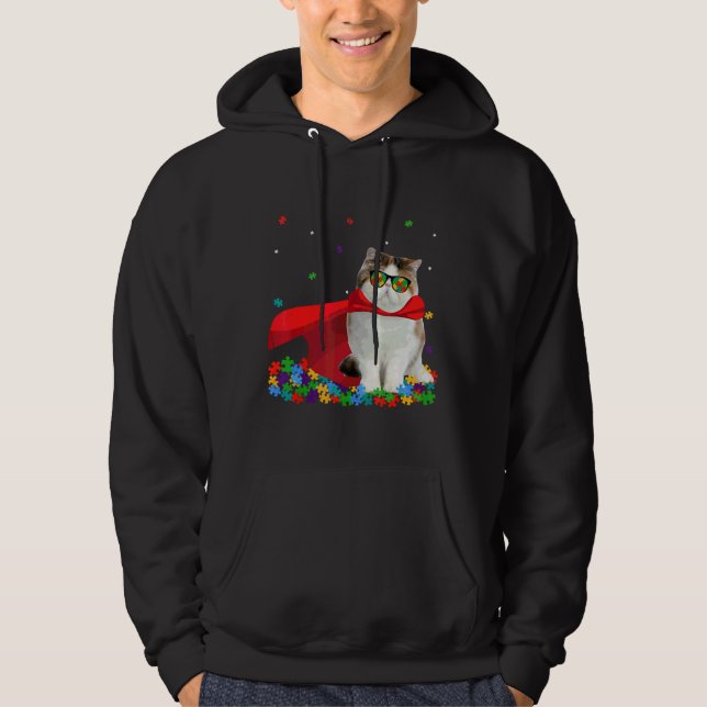 Sudadera Gato gráfico de Guay exótico de sensibilización so (Anverso)