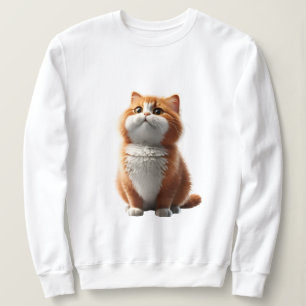 Sudadera Gato graso sentado en algún lugar fondo limpio