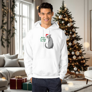 Sudadera Gato Gris Divertido Gruñón Navidad Humor Festivo
