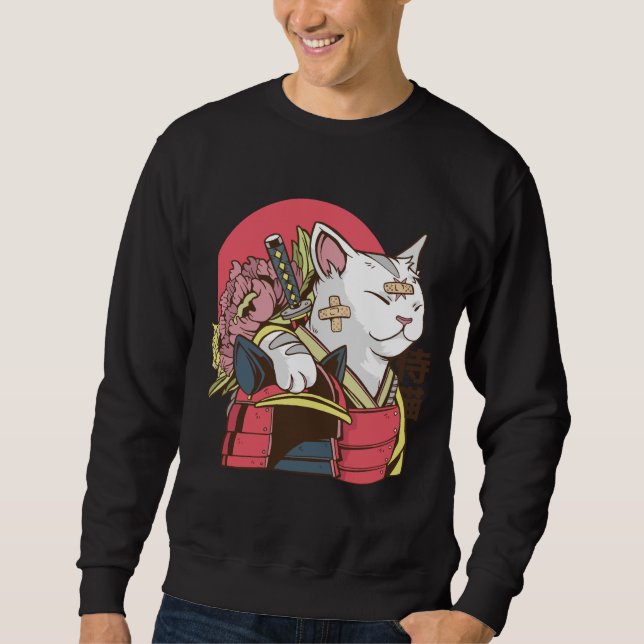 Sudadera Gato Guerrero Samurái (Anverso)