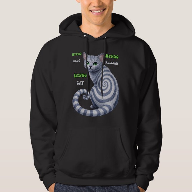 Sudadera Gato Hipno Azul Ruso (Anverso)