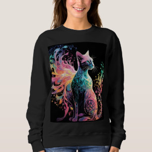 Sudadera Gato holográfico espectral: un prisma de elegancia