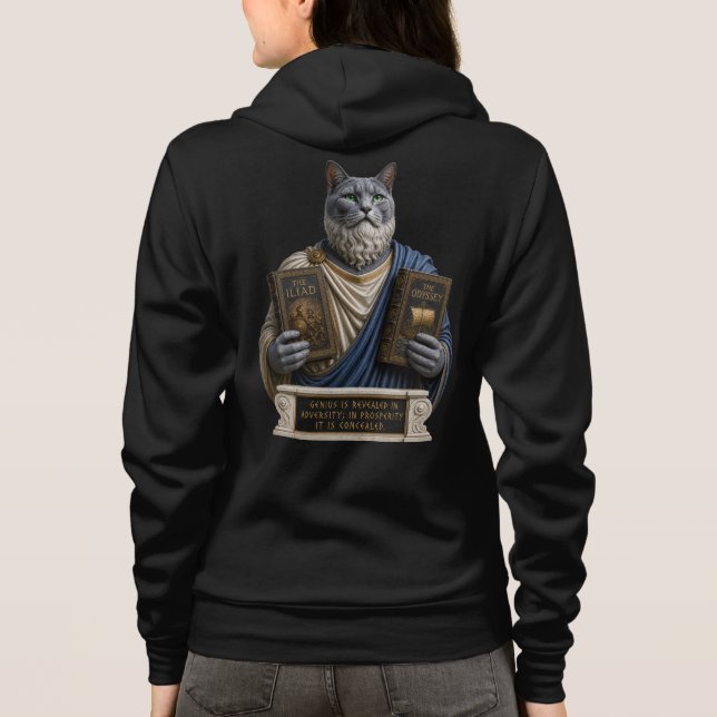 Sudadera Gato homer azul ruso (Reverso)