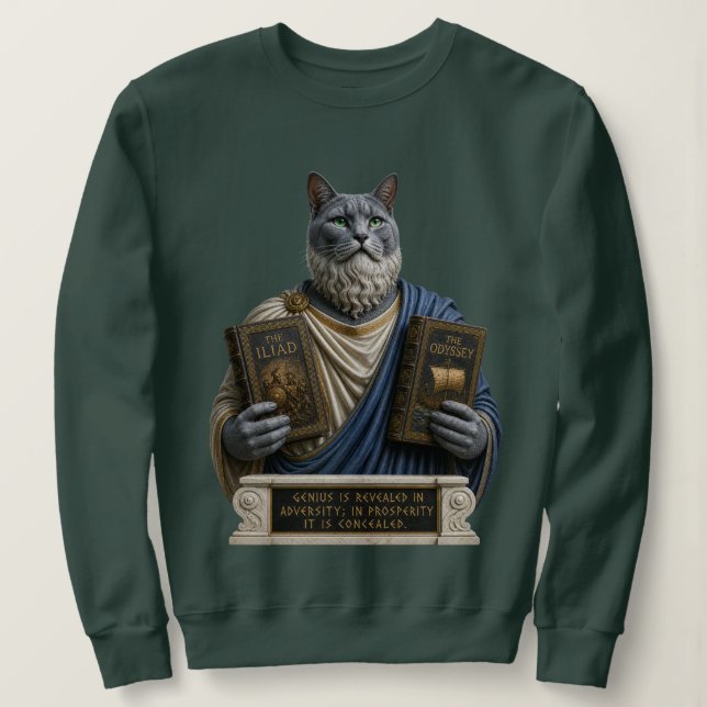 Sudadera Gato homer azul ruso (Anverso del diseño)