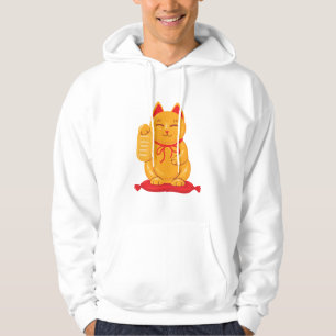 Sudadera Gato japonés maneki neko de oro, símbolo de riquez