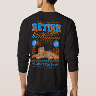 Sudadera Gato Jubilado F.I.R.E. – Arte Monetario Retro de l