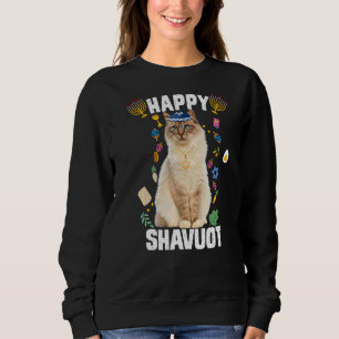 Sudadera Gato judío Kippah Feliz Shavuot Matzah Shavuot Hol