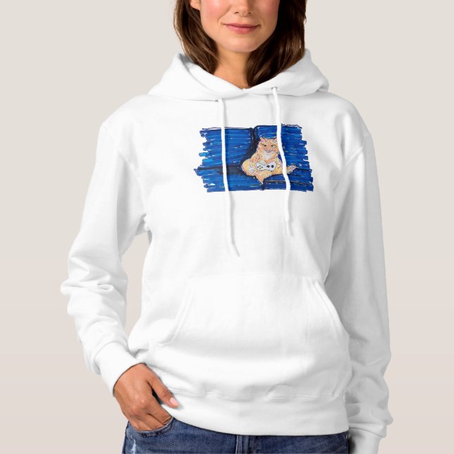 Sudadera Gato Jugador Pelirrojo (Anverso)