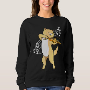 Sudadera Gato jugando al violín violinista de los gatos gra