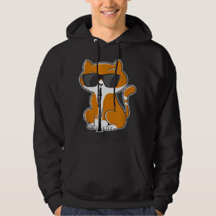 Sudadera Gato Jugando Clarinet Kitty Marcha Banda Clarinet