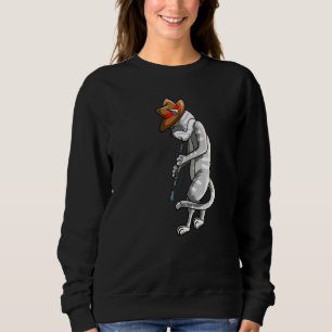 Sudadera Gato jugando Oboe Guay Animal Pipe Musipe Love