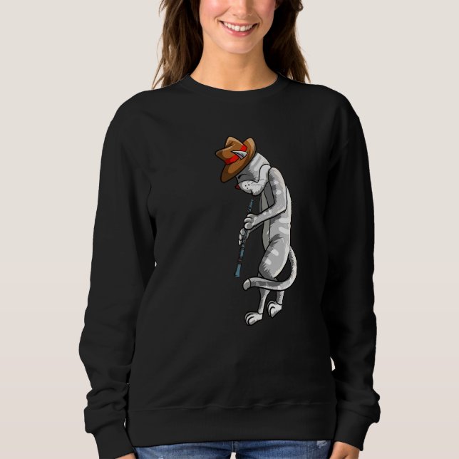 Sudadera Gato jugando Oboe Guay Animal Pipe Musipe Love (Anverso)