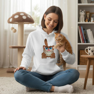 Sudadera Gato juguetón con los ojos azules, divertido Kitty