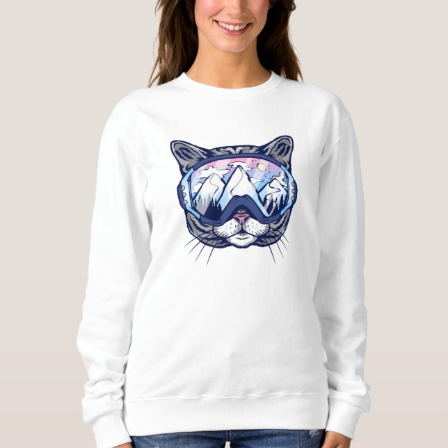 Sudadera Gato kitano con gafas de esquí (Anverso)