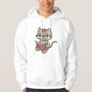 Sudadera Gato leyendo con libro