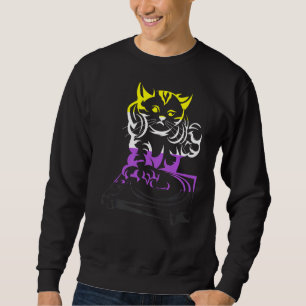 Sudadera Gato Lgbt Dj Música Tercer Género Orgullo Gay No B