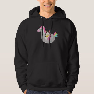 Sudadera Gato lindo con Margarita y Unicornio flotando suma