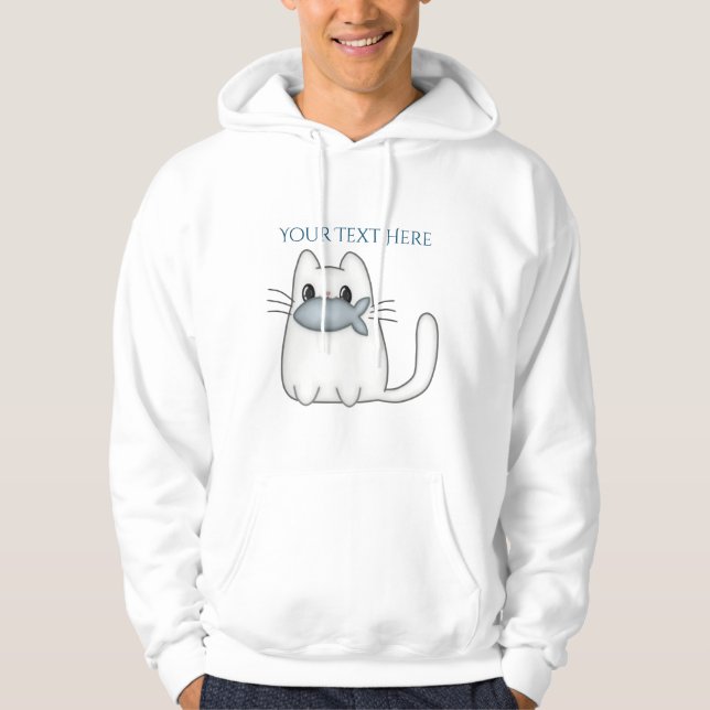 Sudadera Gato lindo con pescado de premio (Anverso)