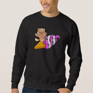Sudadera Gato Lindo En Cono De Helado Gato Vacaciones De Ve