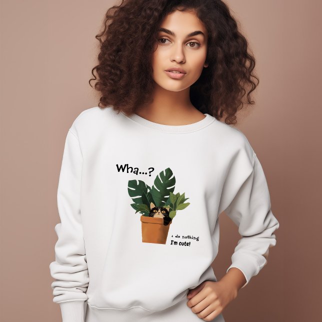 Sudadera Gato lindo en plantador | Divertido (Subido por el creador)
