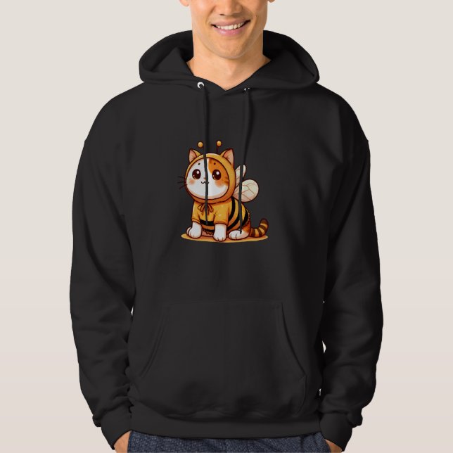 Sudadera Gato lindo en un disfraz de abeja (Anverso)