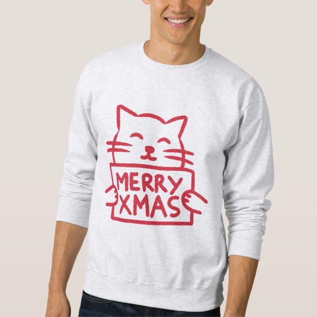 Sudadera Gato Lindo Feliz Navidad (Anverso)