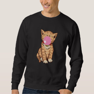 Sudadera Gato lindo mastica Gum Bubble Bubble Gato