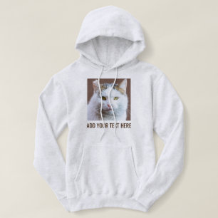 Sudadera Gato Lindo Personalizado Amante del Gato Texto Cen