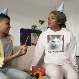 Sudadera Gato Lindo Personalizado Amante del Gato Texto Cen