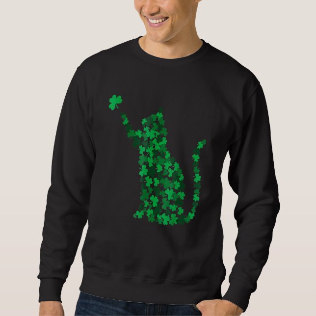 Sudadera Gato lindo St Patricks Day C Lucky Cat Mom Shamroc (Anverso)