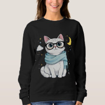 Gato lindo y nerd con gafas y bufanda
