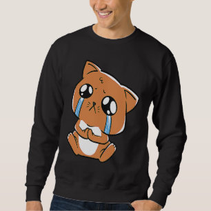 Sudadera gato llorando triste lindo gatito
