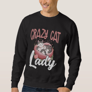 Sudadera Gato Loco Dama Divertidas Chicas Mujeres Kitty Kit