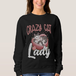 Sudadera Gato Loco Dama Divertidas Chicas Mujeres Kitty Kit