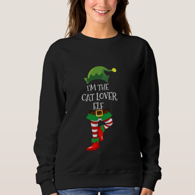 Sudadera Gato Lover Elf Grupo de Navidades de Coincidencia  (Anverso)