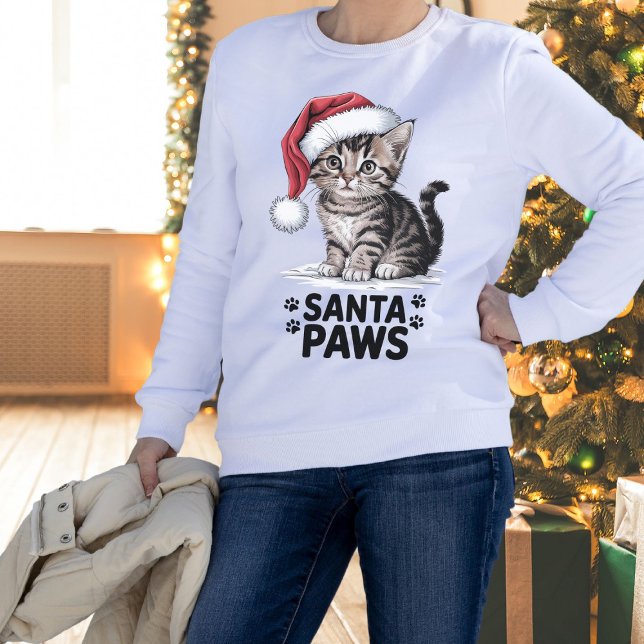 Sudadera Gato Lover - Santa Paws (Cat Lover - Santa Paws Sweatshirt
)